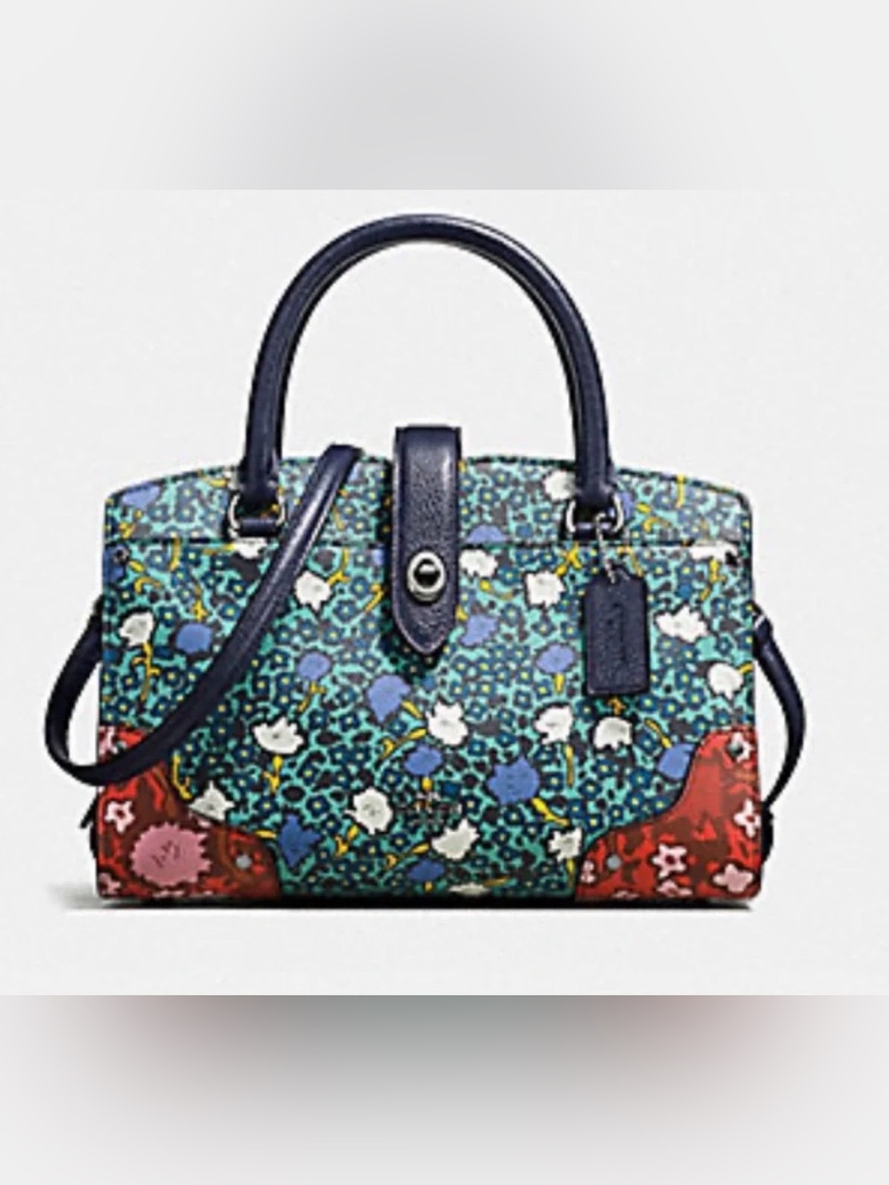 Coach Floral Mercer 24 Satchel like new